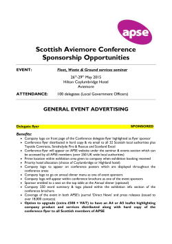 Scottish Aviemore Conference Sponsorship Opportunities