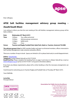 APSE Soft facilities management advisory group meeting â (South