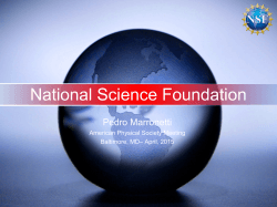 Views NSF â APS April 2015 - Topical Group in Gravitation