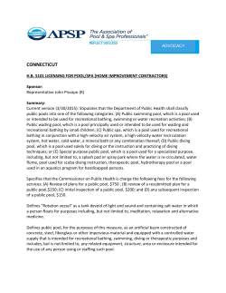 CONNECTICUT - The Association of Pool & Spa Professionals
