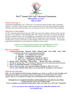 The 9th Annual APS Type 1 ResearchTournament âDriving for a