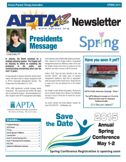 Spring 2015 - Arizona Physical Therapy Association
