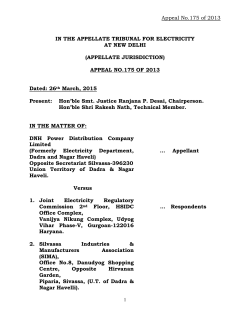 Appeal No.175 of 2013 - Appellate Tribunal For Electricity