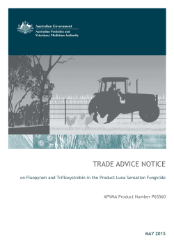 Trade Advice Notice on Fluopyram and Trifloxystrobin in the Product