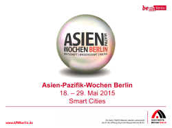Asien-Pazifik-Wochen Berlin 18. â 29. Mai 2015 Smart Cities