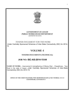 VOLUME -I - the e-Tendering System for Assam Public Works