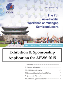 Exhibition & Sponsorship Application for APWS 2015