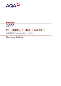 GCSE Methods in Mathematics (Pilot)