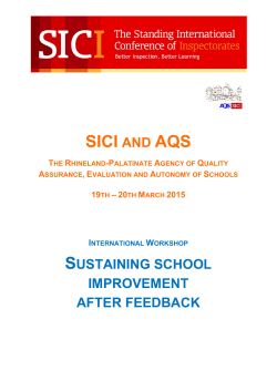 20th March 2015 - SICI The Standing International Conference of