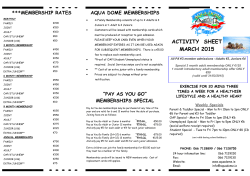ACTIVITY SHEET MARCH 2015