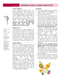 April 2015Newsletter - Arabesque School of Dance