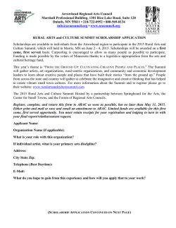 RAC Summit Scholarship 2015 - Arrowhead Regional Arts Council