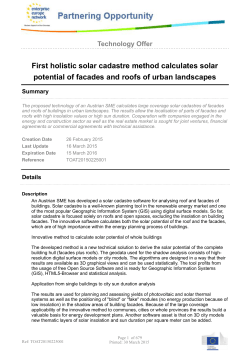First holistic solar cadastre method calculates solar potential of