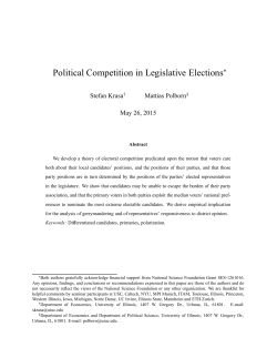 Political Competition in Legislative Electionsâ
