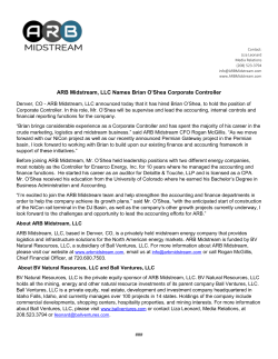 ARB Midstream, LLC Names Brian O`Shea Corporate Controller