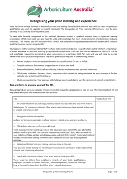 Recognition of Prior Learning Process