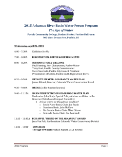 2015 Arkansas River Basin Water Forum Program The
