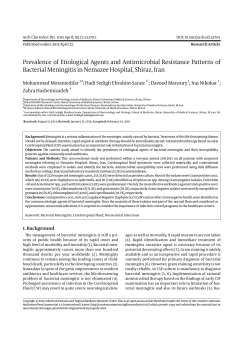 Prevalence of Etiological Agents and Antimicrobial Resistance