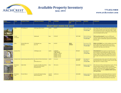 Available Property Inventory - Archcrest Commercial Partners