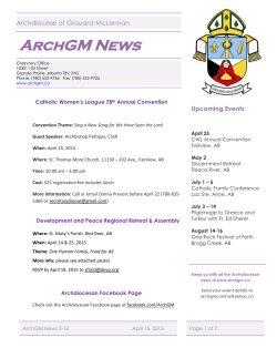 ArchGM News - Catholic Archdiocese of Grouard