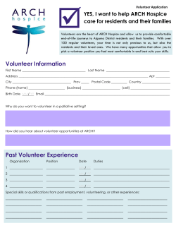 Volunteer Information Past Volunteer Experience