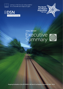 Executive Summary - Interreg IVB North Sea Region Programme