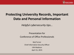 Cybersecurity Brief - University Archives & Records Management