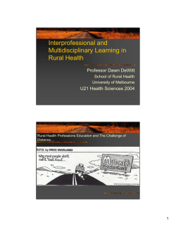 Interprofessional and Multidisciplinary Learning in Rural Health
