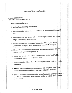 Page 1 Affidavit of Kristopher Personius STATE OF FLORIDA