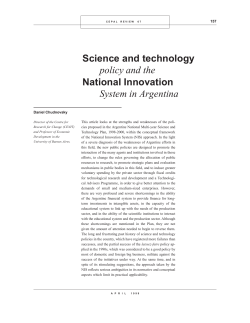 Science and technology policy and the National Innovation System