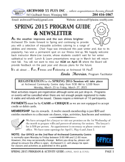 spring 2015 program guide & newsletter