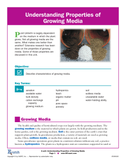 Understanding Properties of Growing Media PLANT