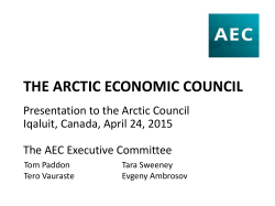 Presentation to the Arctic Council, 23 April 2015