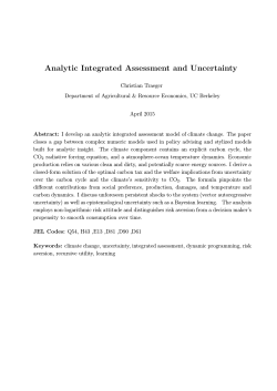 Analytic Integrated Assessment and Uncertainty