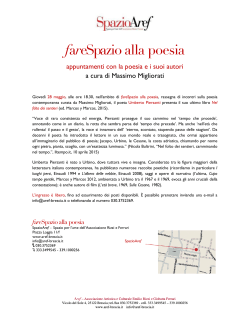Comunicato stampa fareSpazio alla poesia: Umberto Piersanti