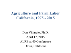 Agriculture and Farm Labor California, 1975