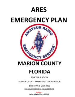 ARES EMERGENCY PLAN - Marion County Florida Amateur Radio