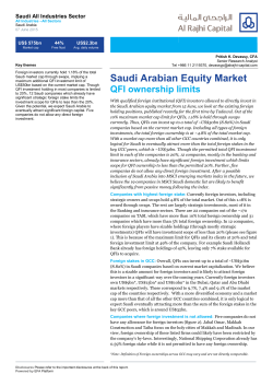 Saudi Arabian Equity Market: QFI ownership limits