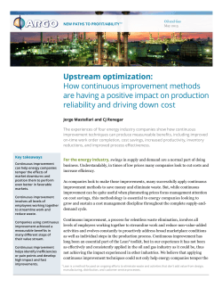 Upstream optimization: How continuous improvement