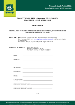 PAFC Charity Cycle Ride ENTRY FORM