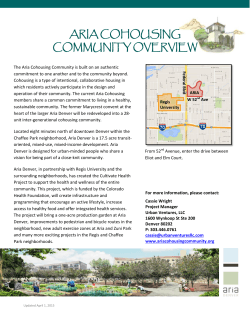 aRia CohouSinG CoMMunity oVeRVieW