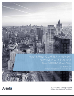 MultifaMily Quarter in review: new york City | Q1 2015