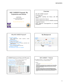 NSF CAREER Proposal - Kansas State University