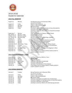 2015-2016 Academic Calendar - Arizona Christian University