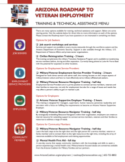 Roadmap Training Menu - Arizona Coalition for Military Families