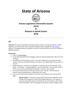 Arizona Legislative Information System (ALIS)