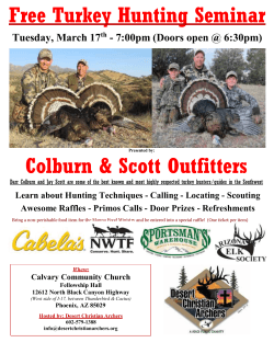 Free Turkey Hunting Seminar Colburn & Scott Outfitters