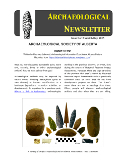 ASA Newsletter Template - Archaeological Society of Alberta