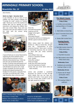 Newsletter 21 May - Armadale Primary School