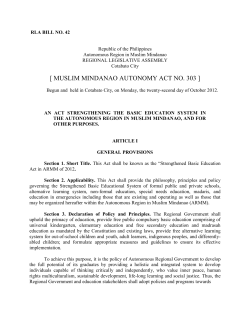muslim mindanao autonomy act no. 303